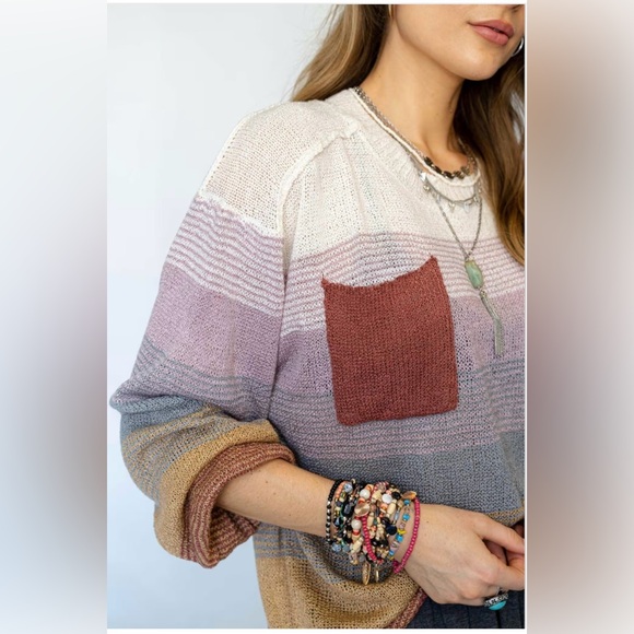 Hayden Lightweight Multicolor Striped Sweater - Picture 2 of 11